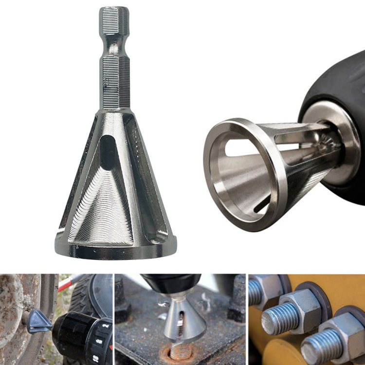Strumento per smusso esterno per sbavatura in acciaio inossidabile Punta da trapano per durezza ad alta resistenza Rimuovi la sbavatura Smusso scanalato esagonale, Hexagonal grooved chamfer Strumento per smusso esterno per sbavatura in acciaio inossidabile Punta da trapano per durezza ad alta resistenza Rimuovi la sbavatura Smusso scanalato esagonale, Hexagonal grooved chamfer